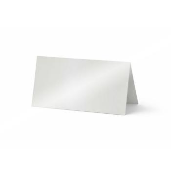 Tischkarte - Platzkarte 9 x 5 cm 300g/m² in metallic-polarweiss