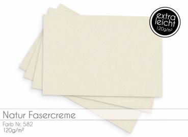 Tonkarton - Tonpapier DIN A4 120g/m² - 25 Bogen in natur fasercreme