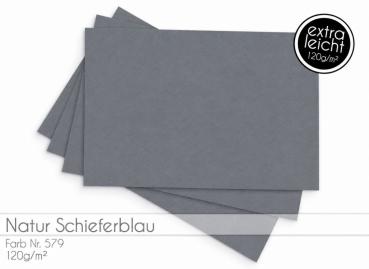 Tonkarton - Tonpapier DIN A4 120g/m² - 25 Bogen in natur schieferblau