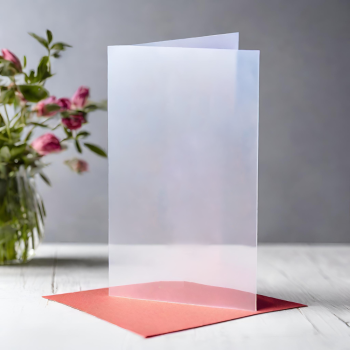 Faltkarte DIN-Lang 25 Stück transparent weiss 150 g/m²