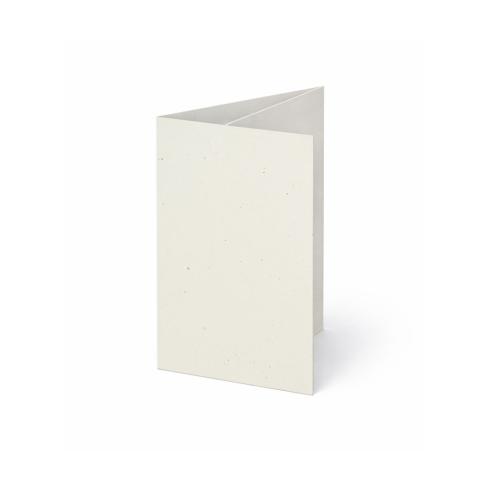 Trippelkarte - Leporello 250g/m² DIN A6 3-Fach in recycling wollweiss