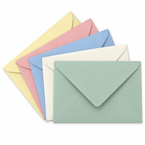 Sortiment "Lieblingsfarben" 25x Briefumschläge in 5 Farben DIN B6 - farbig sortiert