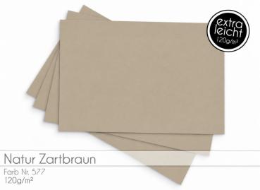 Tonkarton - Tonpapier DIN A4 120g/m² - 25 Bogen in natur zartbraun