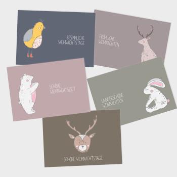 Weihnachtskarten-Bundle DIN A6 "Chalk Pastell" | Grußkarten-Set | Postkarten