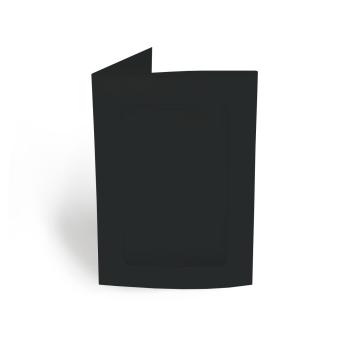 Passepartoutkarte rechteck 3-Fach DIN B6 in schwarz