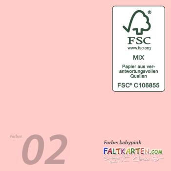 Passepartoutkarte rechteck 3-Fach DIN B6 in babypink