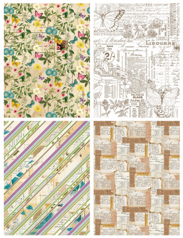 Preview: Arden Creative Studio - Decopatch Papier "Garden Chronicles" by Katie Pertiet Decoupage Paper 6x8 Inch - 12 Bogen