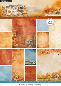 Preview: Studio Light - Designpapier "Autumn Story" Backgrounds Designer Paper Pad A4 - 36 Bogen
