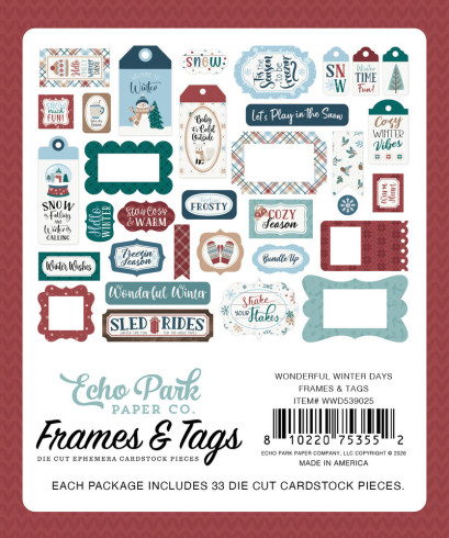 Preview: Echo Park - Stanzteile & Anhänger "Wonderful Winter Days" Frames & Tags
