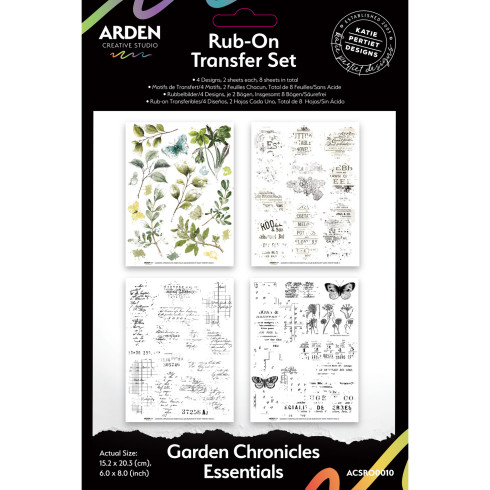 Arden Creative Studio - Transfer Aufkleber "Garden Chronicles Essentials" Katie Pertiet Rub-On Transfer Set