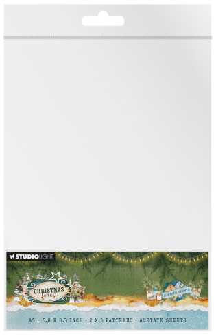 Preview: Studio Light - A5 Acetate Sheets "Snow & Landscape" Christmas Forest - 6 Bogen