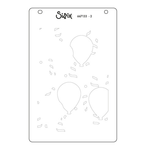 Preview: Sizzix - Schablone "Birthday Balloons" Stencil Design by Stacey Park