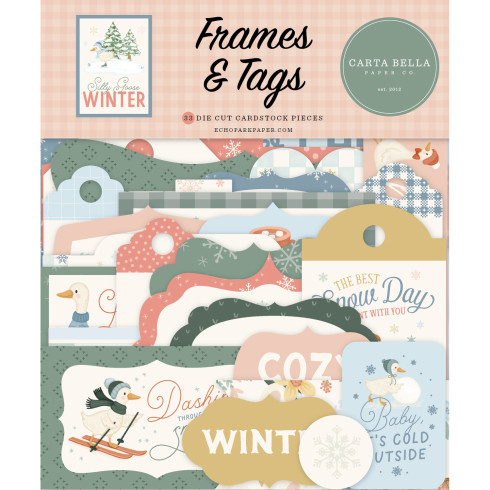 Carta Bella - Stanzteile & Anhänger "Silly Goose Winter" Ephemera Frames & Tags