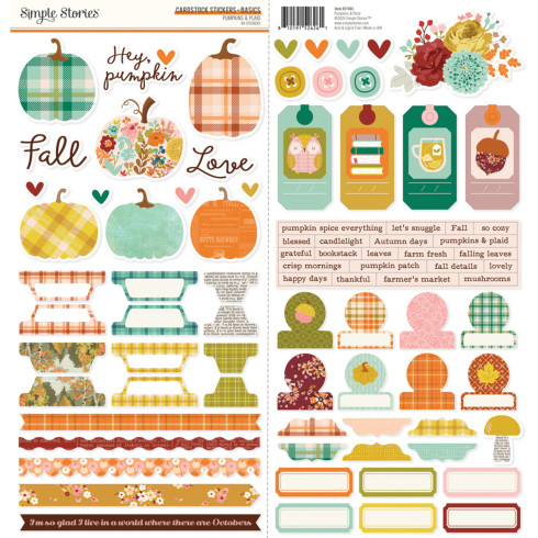 Simple Stories - Aufkleber "Pumpkins & Plaid" Cardstock Sticker Basics