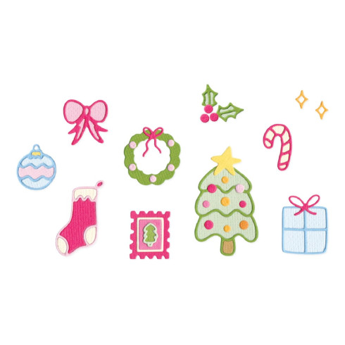 Preview: Sizzix - Stanzschablone "Holiday Cheer" Thinlits Craft Dies by Letters by Shells