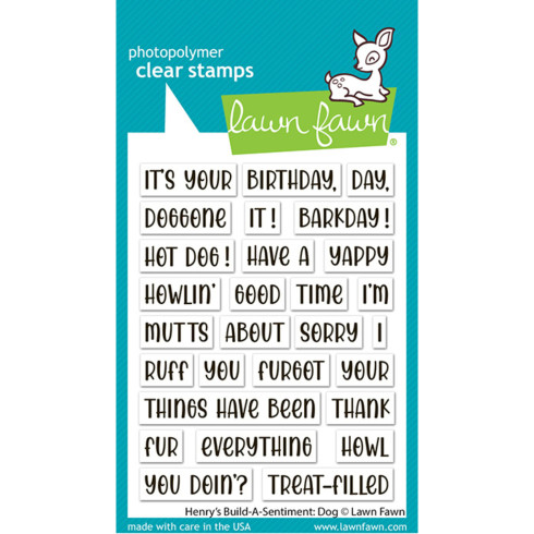 Lawn Fawn - Stempelset "Henry's Build-A-Sentiment Dog" Clear Stamp