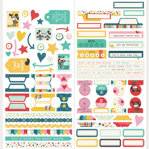 Preview: Simple Stories - Aufkleber "Say Cheese Happiest Place" Cardstock Sticker Basics