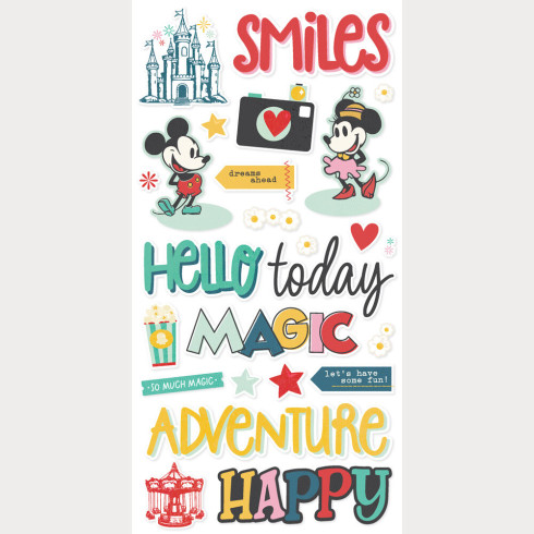 Preview: Simple Stories - Aufkleber "Say Cheese Happiest Place" Foam Sticker