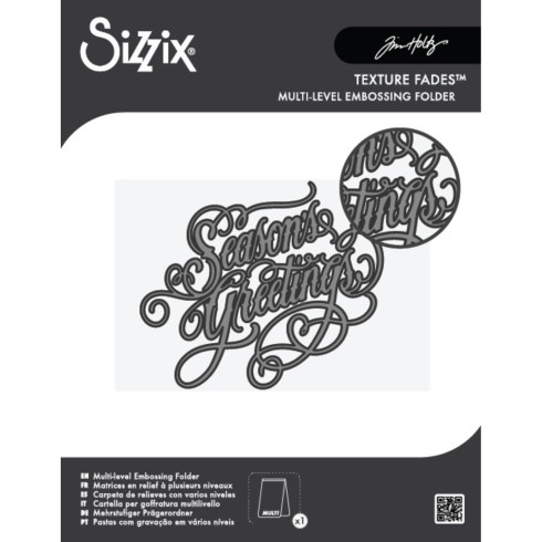 Sizzix - Multi-Level Prägefolder "Vault Seasons Greetings" Embossing Folder A6 - Design by Tim Holtz