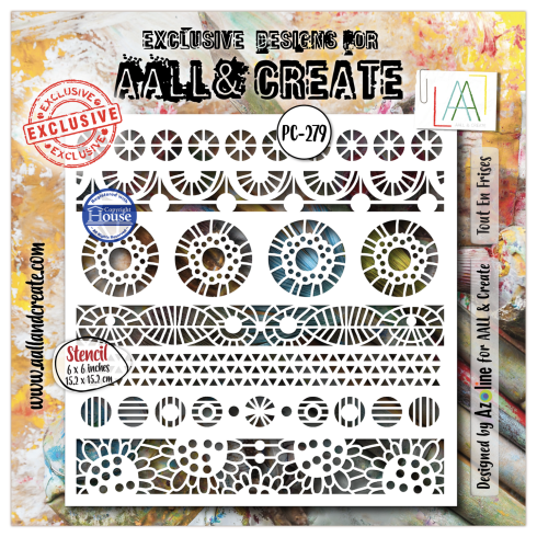 AALL and Create - Schablone 6x6 Inch "Tout En Frises "Stencil by Azoline