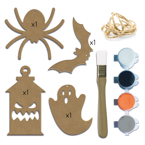 Preview: Aladine - "Halloween Shapes" DIY Deko Set MDF Formen