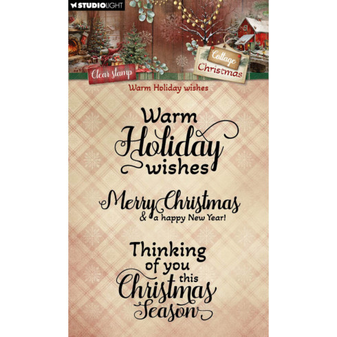 Studio Light - Stempel "Warm Holiday Wishes" Cottage Christmas Clear Stamps