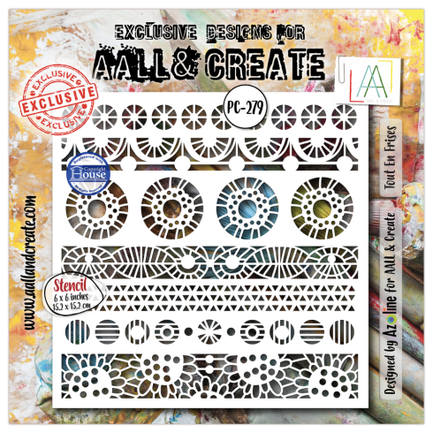 Preview: AALL and Create - Schablone 6x6 Inch "Tout En Frises "Stencil by Azoline