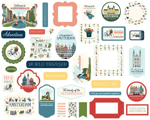 Preview: Carta Bella - Stanzteile "Amsterdam" Ephemera