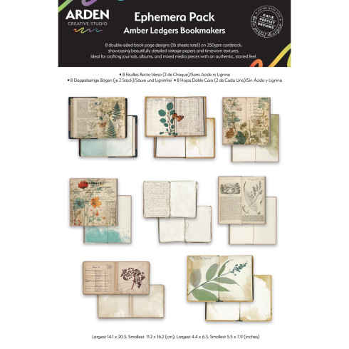 Arden Creative Studio - Stanzteile "Amber Ledgers" Ephemera Bookmakers by Katie Pertiet