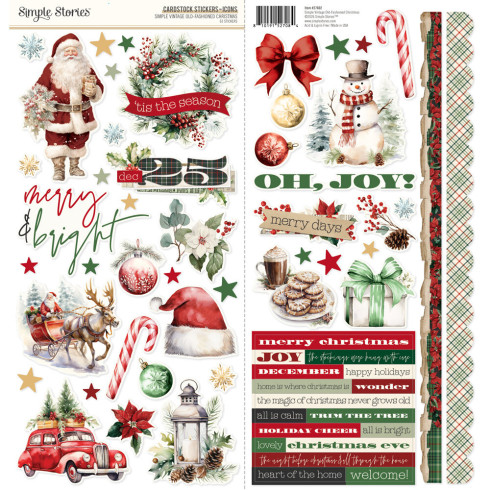 Preview: Simple Stories - Aufkleber "Simple Vintage Old-Fashioned Christmas" Cardstock Sticker Icons