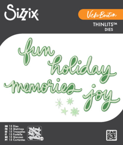 Preview: Sizzix - Stanzschablone "Vicki Holiday Script" Thinlits Craft Dies by Vicki Boutin