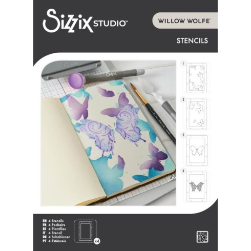 Sizzix - Schablone "Butterflies" Stencil Design by Willow Wolfe