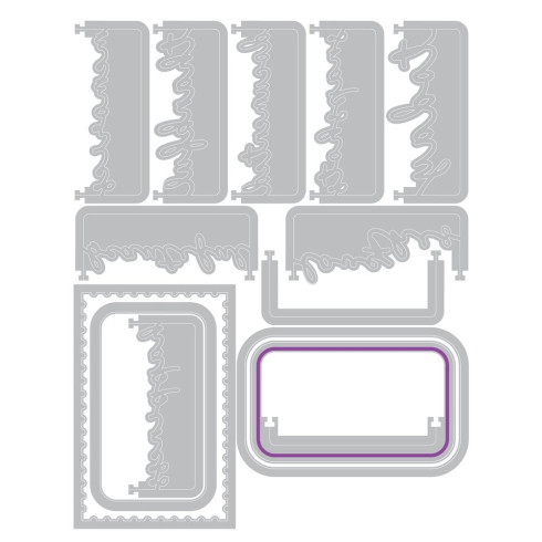 Preview: Sizzix - Stanzschablone "Snap and Swap Postage Label" Thinlits Craft Dies by 49 and Market