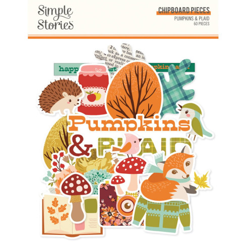 Preview: Simple Stories - Aufkleber "Pumpkins & Plaid" Chipboard Pieces
