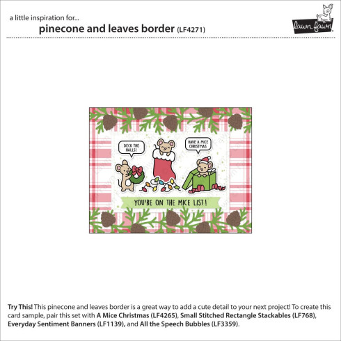 Preview: Lawn Fawn - Stanzschablone "Pinecone And Leaves Border" Lawn Cuts Dies