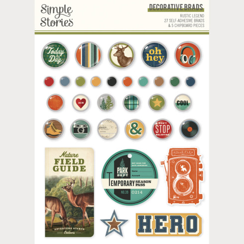 Simple Stories - Decorative Brads "Rustic Legend"