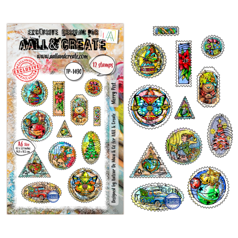 Preview: AALL and Create - Stempelset A6 "Merry Post" Clear Stamps
