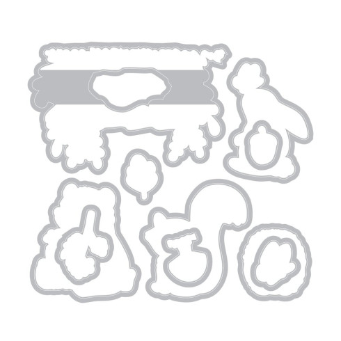 Preview: Sizzix - Stempelset & Stanzschablone "Forest Friends" Kid Create Clear Stamps Set & Framelits Die
