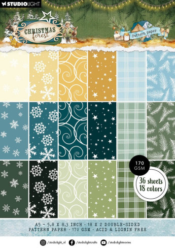 Preview: Studio Light - Designpapier A5 "Christmas Forest" Pattern Paper Pad - 36 Bogen