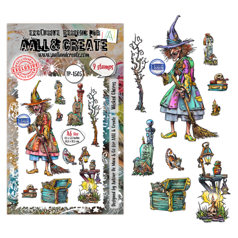 Preview: AALL and Create - Stempelset A6 "Wicked Chores" Clear Stamps