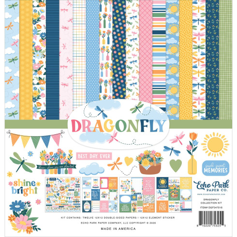Echo Park - Designpapier "Dragonfly" Collection Kit 12x12 Inch - 12 Bogen