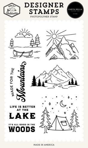 Preview: Carta Bella - Stempelset "Made For The Mountains" Clear Stamps - Great Outdoors