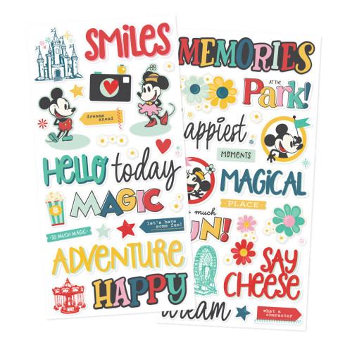 Simple Stories - Aufkleber "Say Cheese Happiest Place" Foam Sticker