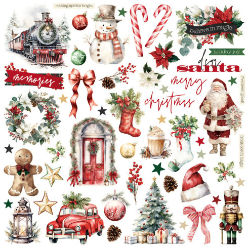 Preview: Simple Stories - Aufkleber "Simple Vintage Old-Fashioned Christmas" Chipboard Pieces