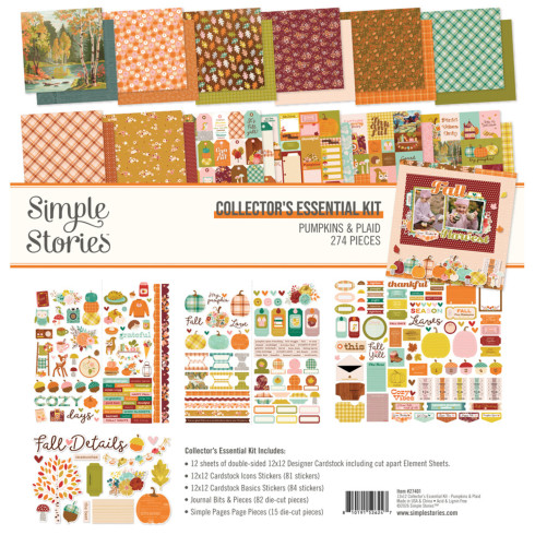Simple Stories - Collectors Essential Kit "Pumpkins & Plaid" 12 Bogen Designpapier