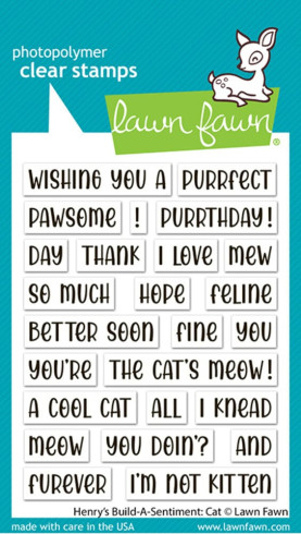 Preview: Lawn Fawn - Stempelset "Henry's Build-A-Sentiment Cat" Clear Stamp