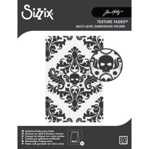 Sizzix - Multi-Level Prägefolder "Vault Skull" Embossing Folder A6 - Design by Tim Holtz