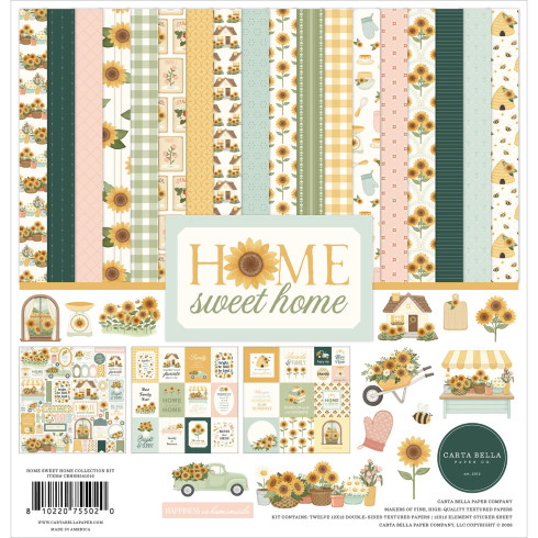 Carta Bella - Designpapier "Home Sweet Home" Collection Kit 12x12 Inch - 12 Bogen