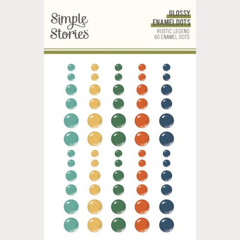 Simple Stories - Glossy Enamel Dots "Rustic Legend" 60 Stück