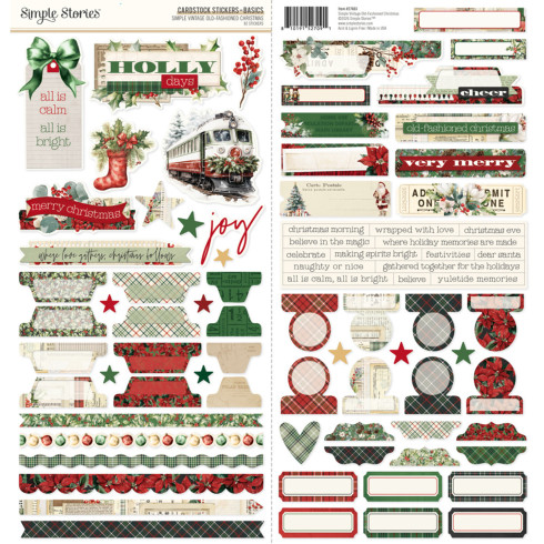 Simple Stories - Aufkleber "Simple Vintage Old-Fashioned Christmas" Cardstock Sticker Basics